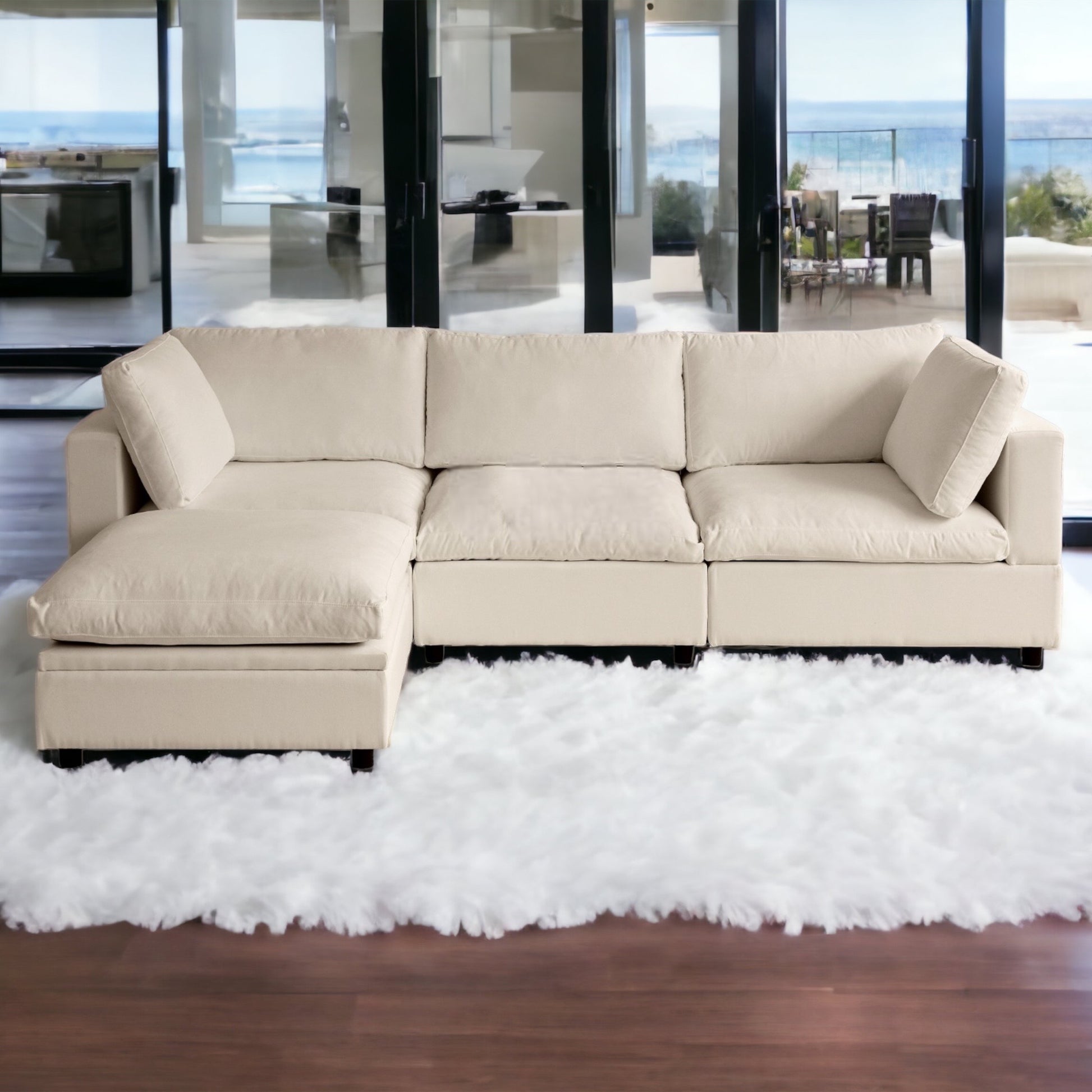 Beige 4-Piece Comfy Cloud Couch – East Coast Furniture